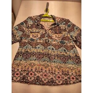 Rebecca Malone Plus Size 2X Multi-colored Blouse